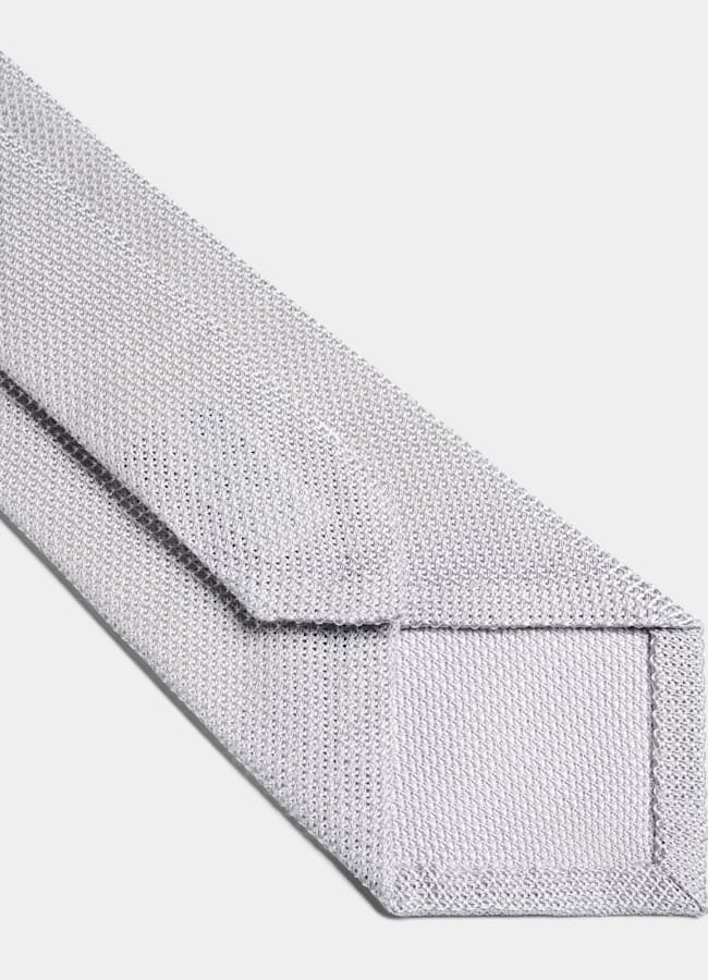 SUITSUPPLY Reine Seide von Fermo Fossati, Italien Grenadine Krawatte hellgrau