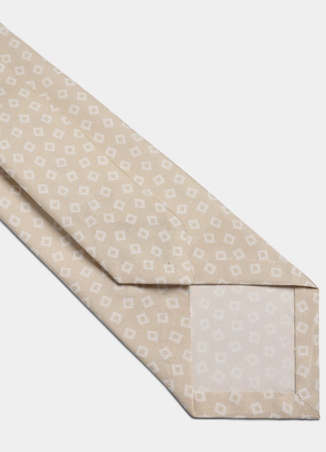 SUITSUPPLY Pure Silk Light Brown Graphic Tie