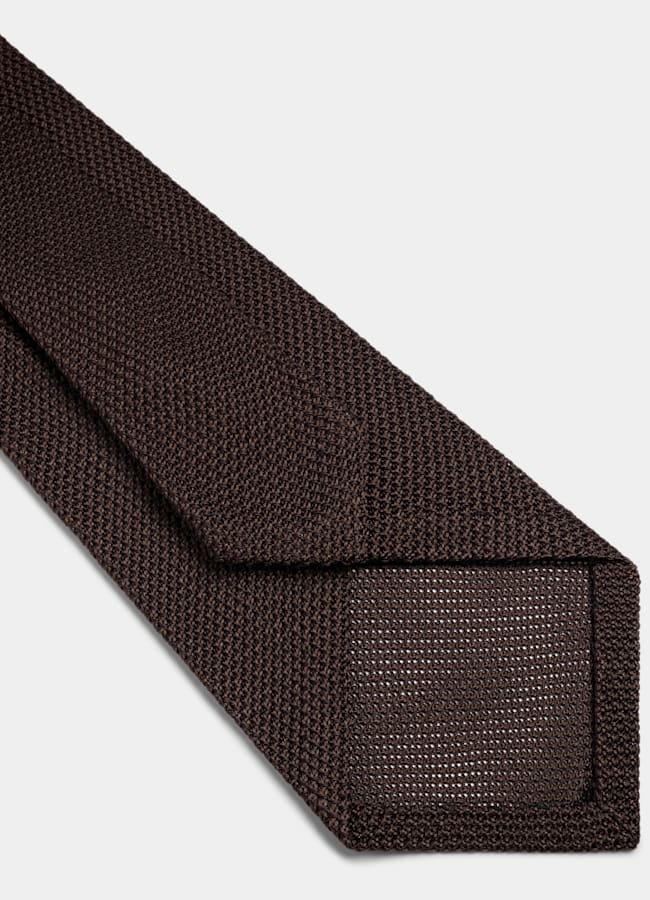 SUITSUPPLY Pure Silk by Fermo Fossati, Italy Dark Brown Grenadine Tie
