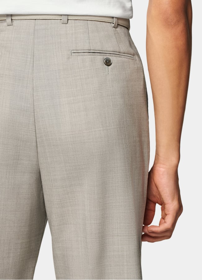 BEVAN UP wide gray slacks スラックス Mid Grey Wide Leg Straight Pants in Wool Cashmere | SUITSUPPLY