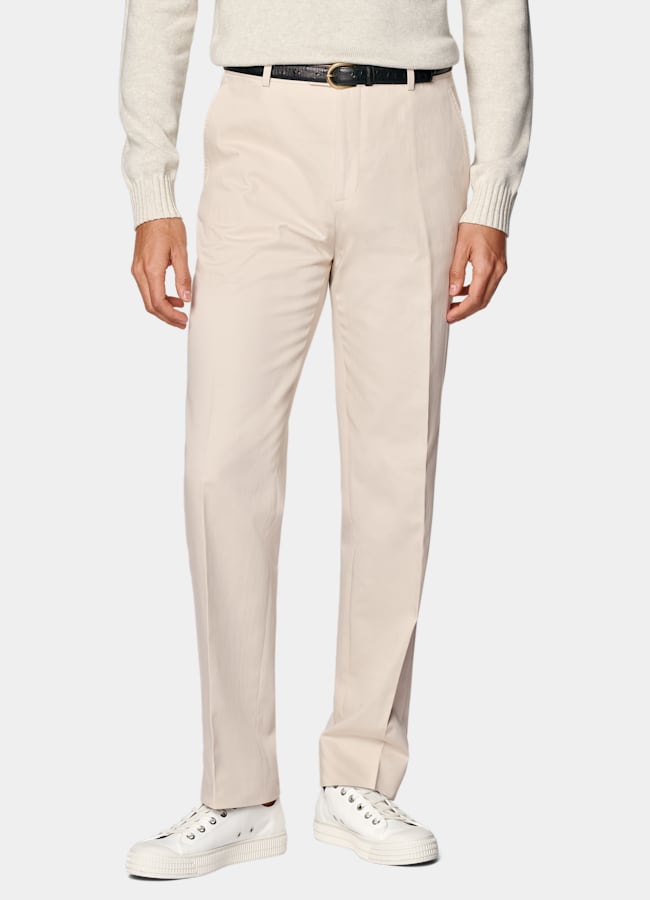 SUITSUPPLY Summer Pure Cotton by Di Sondrio, Italy Sand Straight Leg Chinos
