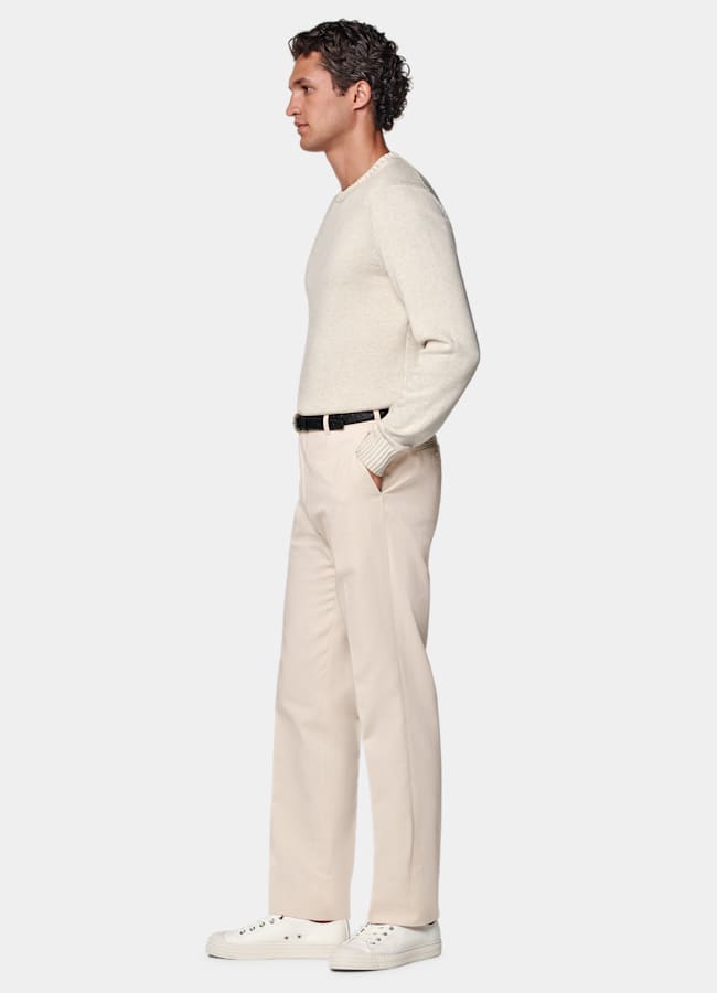 SUITSUPPLY Summer Pure Cotton by Di Sondrio, Italy Sand Straight Leg Chinos