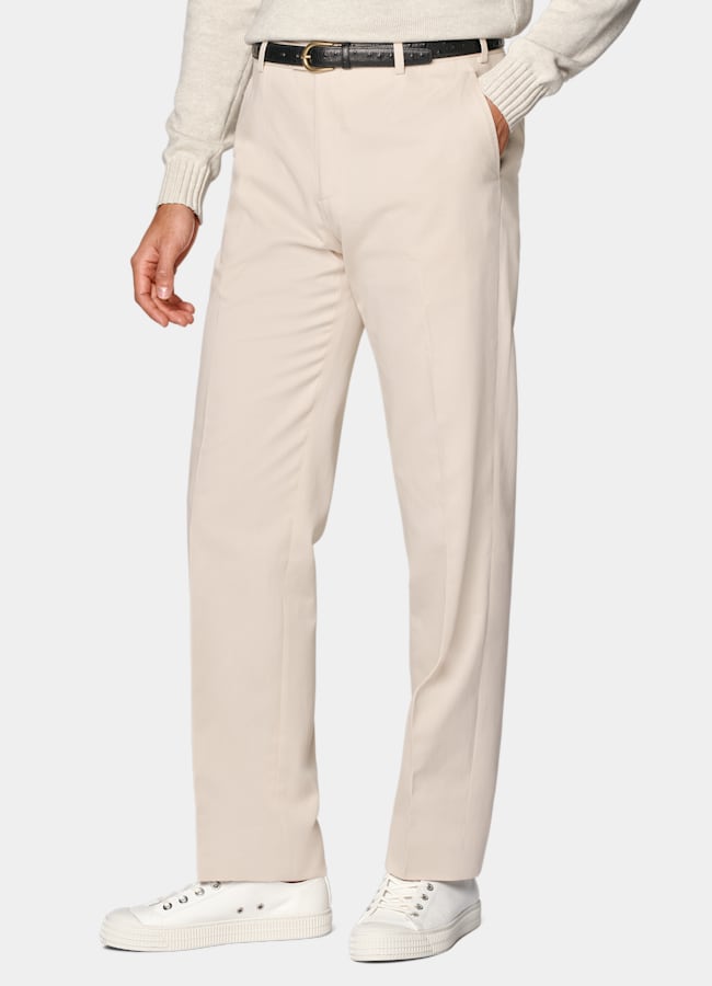 SUITSUPPLY Summer Pure Cotton by Di Sondrio, Italy Sand Straight Leg Chinos
