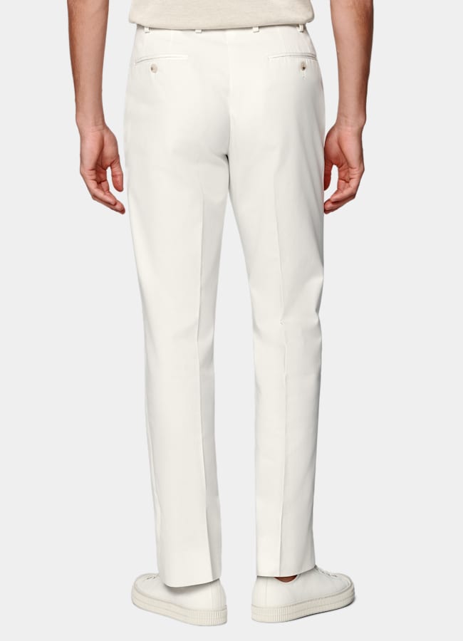 SUITSUPPLY Summer Pure Cotton by E.Thomas, Italy Off-White Straight Leg Chinos