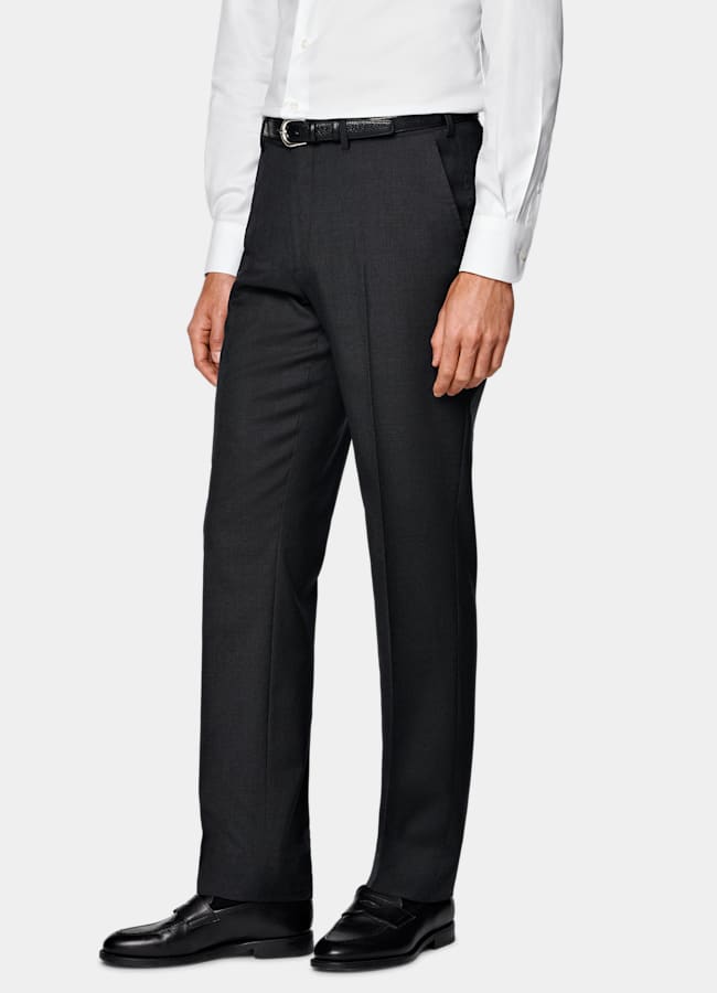 SUITSUPPLY All Season Pure Wool by Reda, Italy Dark Grey Perennial Slim Leg Straight Suit Trousers