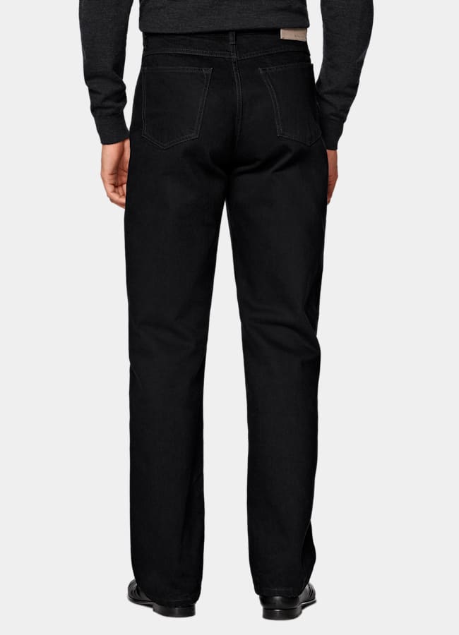 SUITSUPPLY All Season Pure Cotton by Candiani, Italy Black Straight Leg Jeans