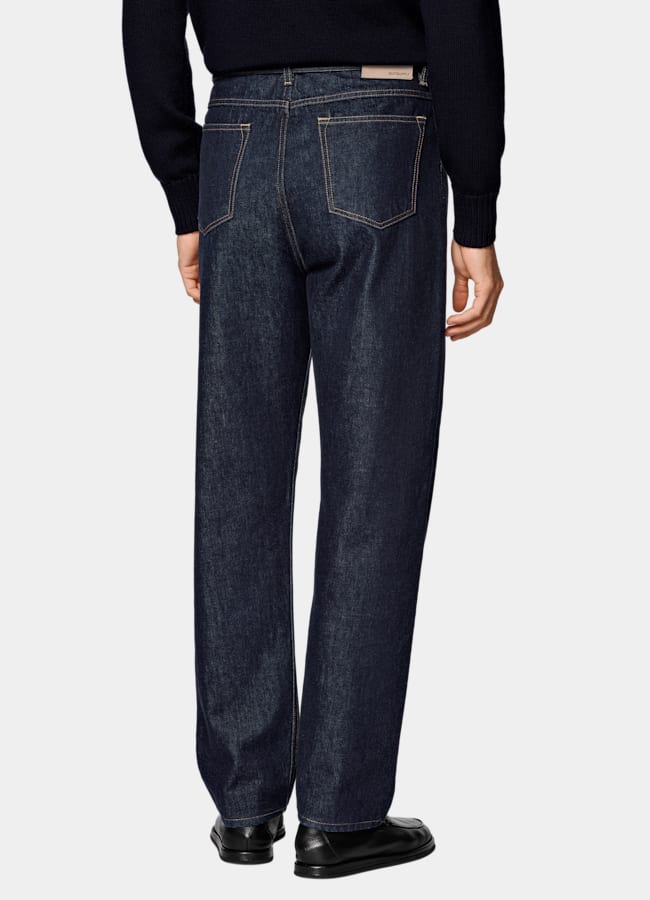 SUITSUPPLY All Season Pure Cotton by Candiani, Italy Dark Blue Straight Leg Tapered Jeans
