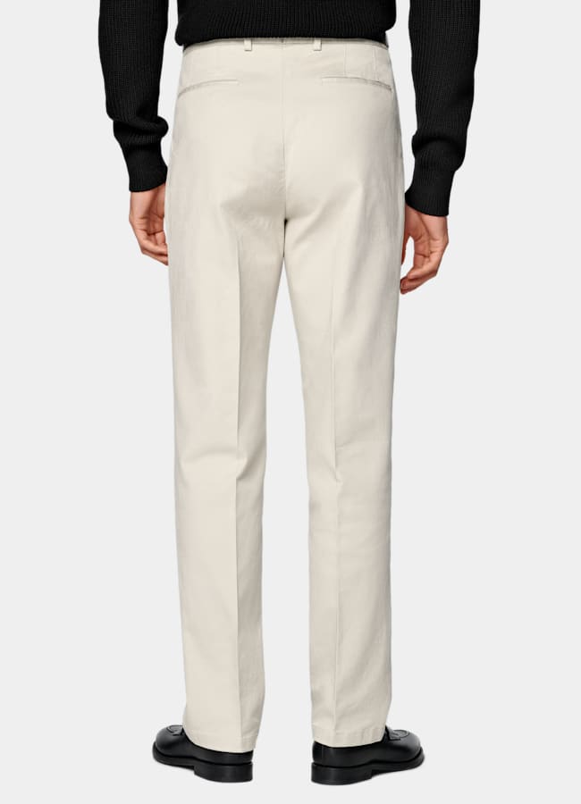 SUITSUPPLY All season Stretch-Baumwolle von Cervotessile, Italien Chino sand Wide Leg tapered