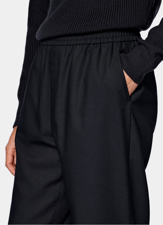 SUITSUPPLY All season Knitterfreie Schurwolle von Rogna, Italien Hose navy Wide Leg straight