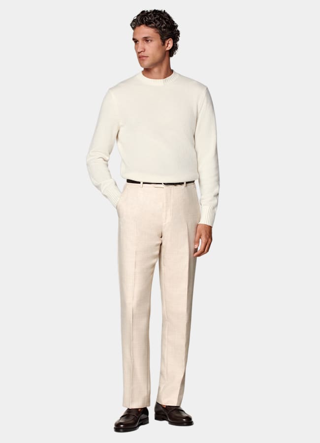 SUITSUPPLY Hiver Flanelle pure laine par Di Sondrio, Italie Pantalon Straight Leg sable