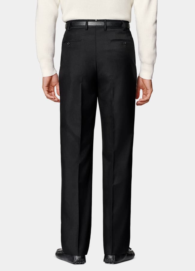 SUITSUPPLY All season Pure laine par Vitale Barberis Canonico, Italie Pantalon Wide Leg Straight noir