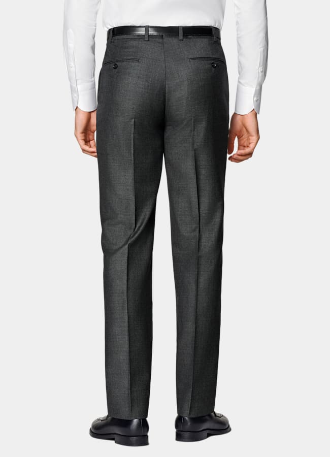 SUITSUPPLY All Season Pure S110's Wool by Vitale Barberis Canonico, Italy Dark Grey Slim Leg Straight Suit Trousers