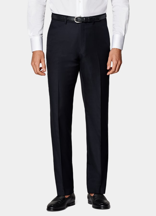 SUITSUPPLY All Season Pure S110's Wool by Vitale Barberis Canonico, Italy Navy Slim Leg Straight Suit Pants