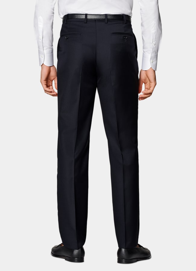 SUITSUPPLY All Season Pure S110's Wool by Vitale Barberis Canonico, Italy Navy Slim Leg Straight Suit Pants