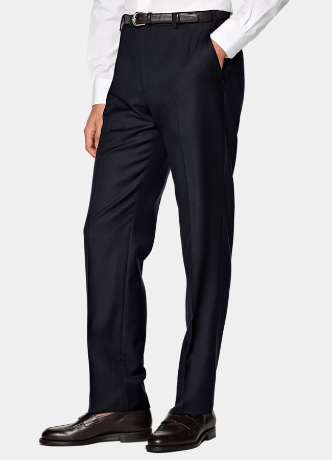 SUITSUPPLY All Season Pure S110's Wool by Vitale Barberis Canonico, Italy Navy Straight Leg Suit Trousers