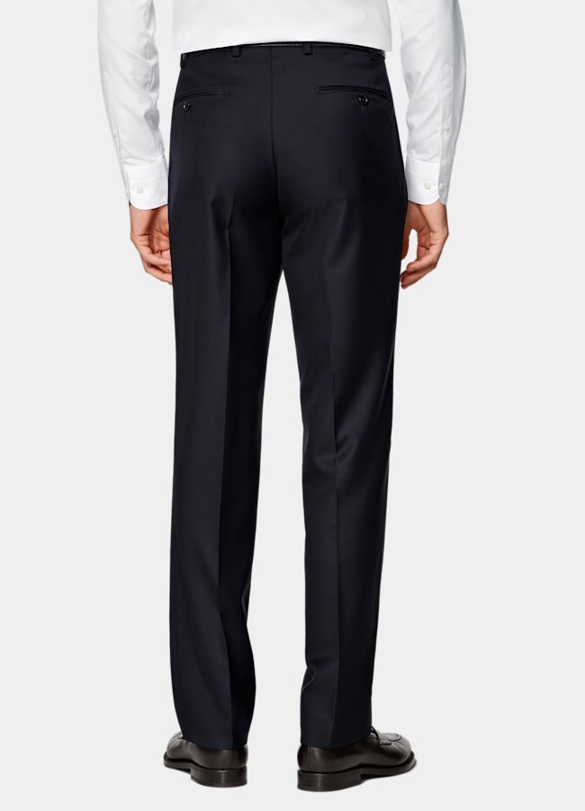 SUITSUPPLY All Season Pure S110's Wool by Vitale Barberis Canonico, Italy Navy Straight Leg Suit Trousers
