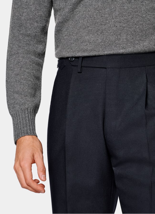 SUITSUPPLY All season Knitterfreie 4fach-Schurwolle von Rogna, Italien Anzughose navy Slim Leg Tapered