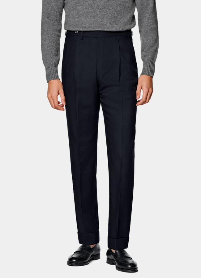 SUITSUPPLY All season Knitterfreie 4fach-Schurwolle von Rogna, Italien Anzughose navy Slim Leg Tapered
