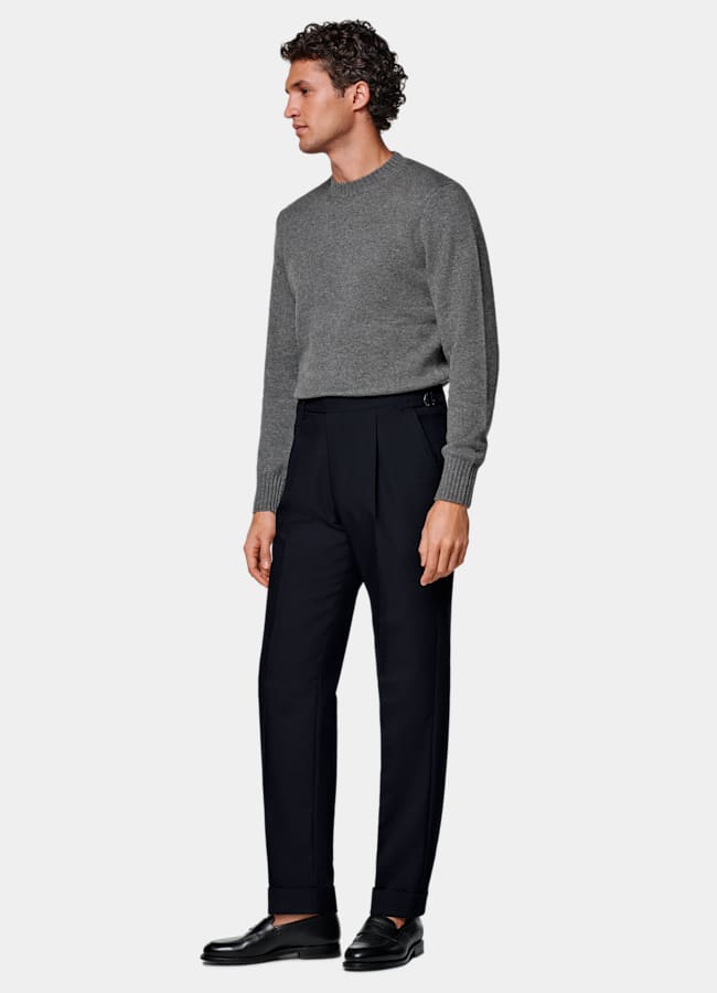 SUITSUPPLY All season Knitterfreie 4fach-Schurwolle von Rogna, Italien Anzughose navy Slim Leg Tapered