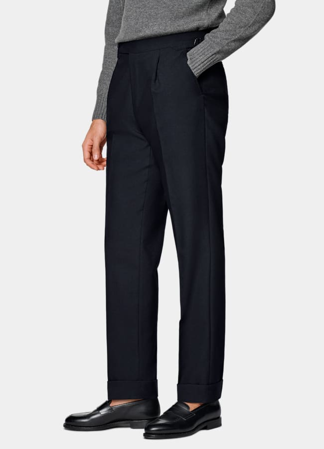 SUITSUPPLY All season Knitterfreie 4fach-Schurwolle von Rogna, Italien Anzughose navy Slim Leg Tapered