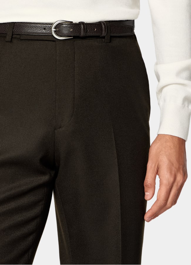 SUITSUPPLY Inverno Flanella di pura lana S120's - Vitale Barberis Canonico, Italia Pantalone suit straight leg marrone scuro