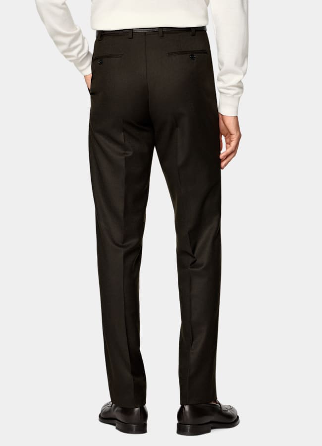 SUITSUPPLY Inverno Flanella di pura lana S120's - Vitale Barberis Canonico, Italia Pantalone suit straight leg marrone scuro