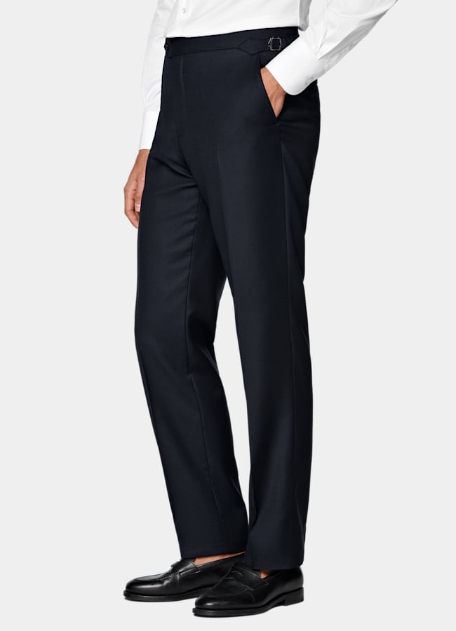 SUITSUPPLY All Season Pure S130's Wool by Reda, Italy Navy Bird's Eye Straight Leg Suit Trousers