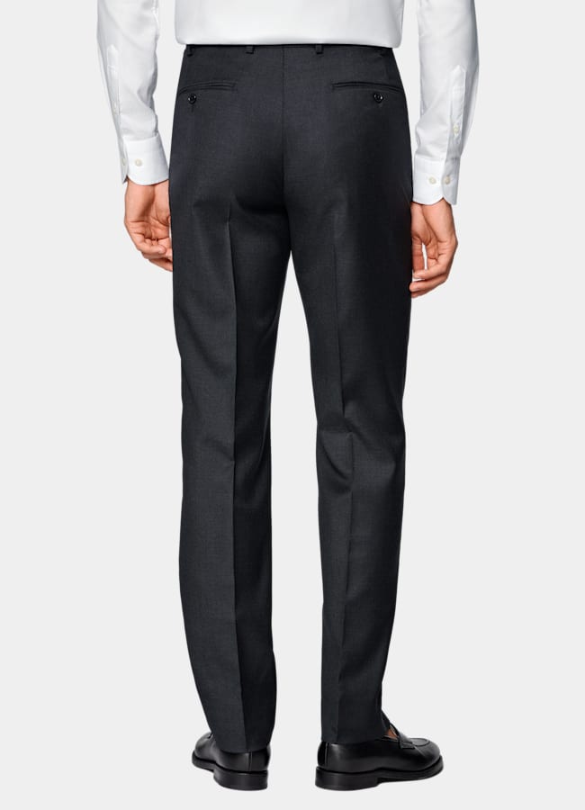 SUITSUPPLY All Season Pure Wool by Reda, Italy Dark Grey Perennial Straight Leg Suit Trousers