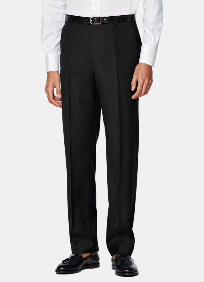 SUITSUPPLY All season Reine Schurwolle von Reda, Italien Schwarze Perennial Hose mit geradem Bein