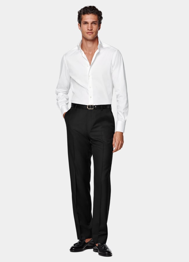SUITSUPPLY All season Reine Schurwolle von Reda, Italien Schwarze Perennial Hose mit geradem Bein