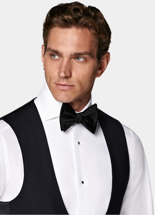 SUITSUPPLY Pure S110's Wool by Vitale Barberis Canonico, Italy Navy Tuxedo Waistcoat