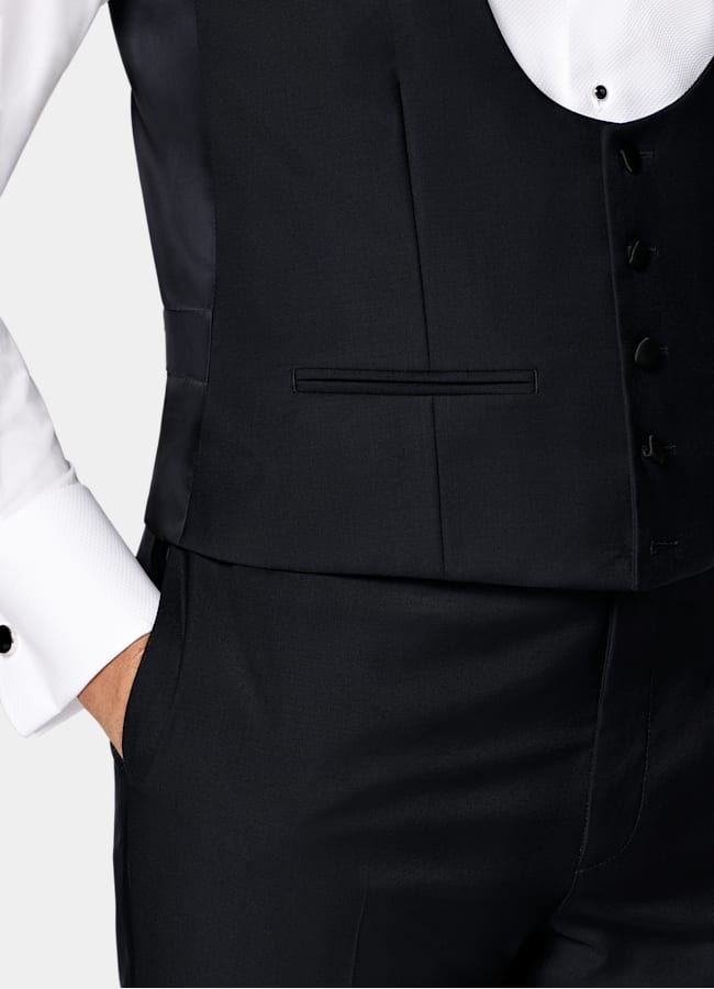 SUITSUPPLY Pure S110's Wool by Vitale Barberis Canonico, Italy Navy Tuxedo Waistcoat