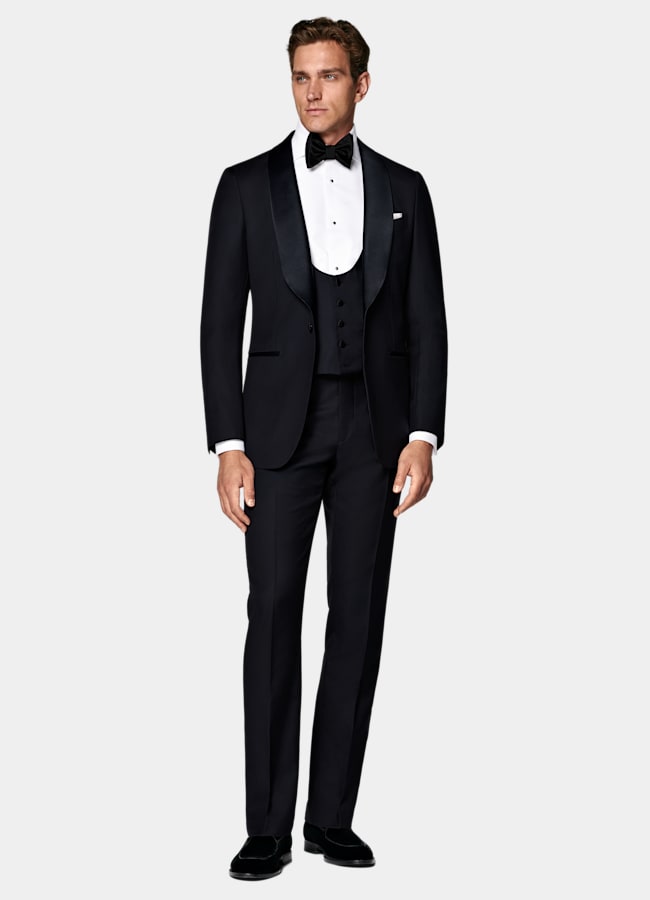 SUITSUPPLY Pure S110's Wool by Vitale Barberis Canonico, Italy Navy Tuxedo Waistcoat