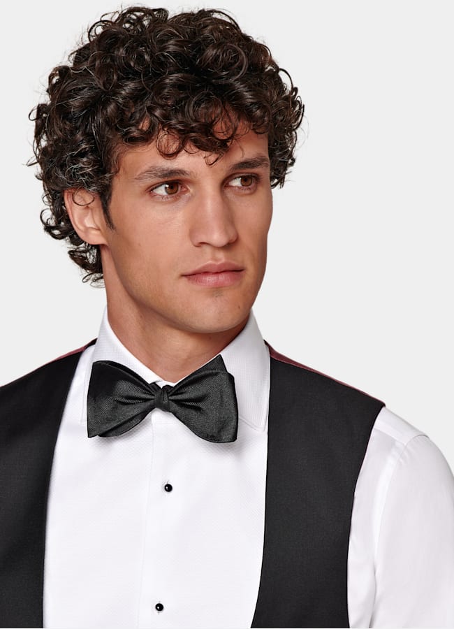 SUITSUPPLY Reine Schurwolle S110's von Vitale Barberis Canonico, Italien Smokingweste schwarz