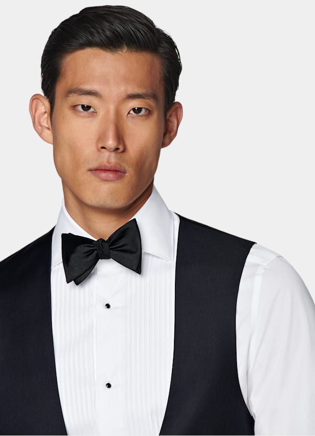 SUITSUPPLY Pura lana S110s de Vitale Barberis Canonico, Italia Chaleco de esmoquin azul marino