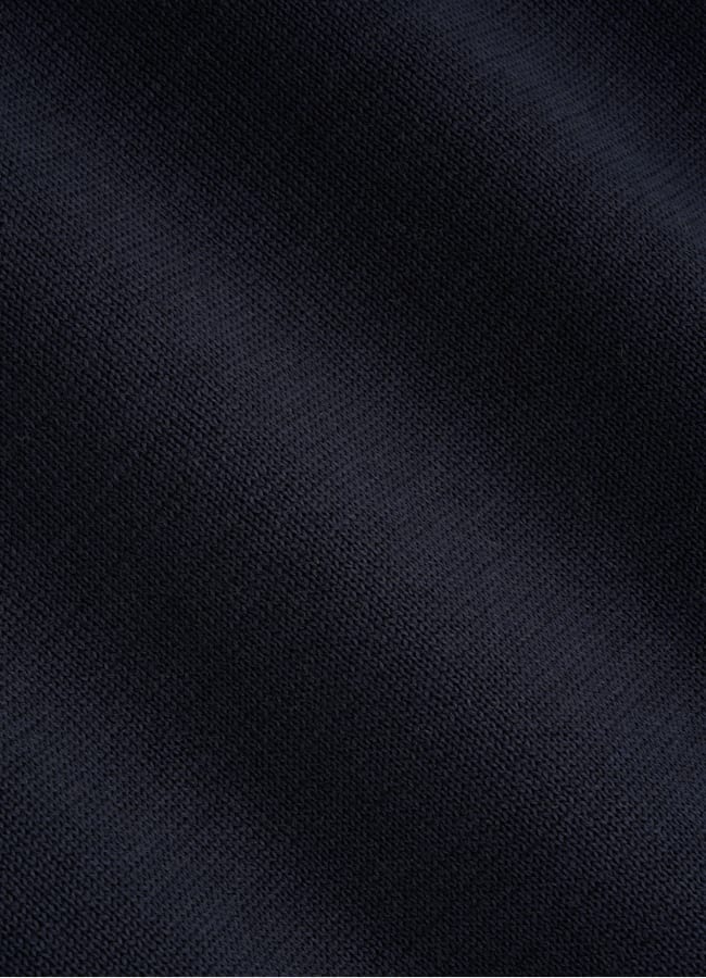 SUITSUPPLY Cotton Silk Navy Long Sleeve Polo Cardigan