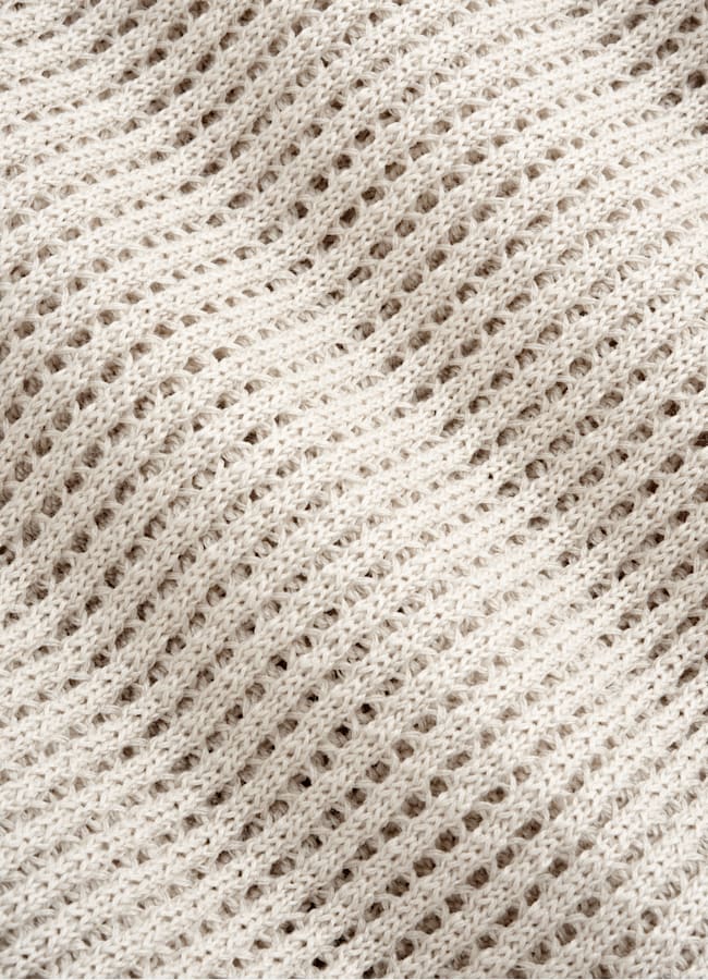 SUITSUPPLY Kalifornische Baumwolle und Maulbeerseide Poloshirt sand knopffrei Crochet