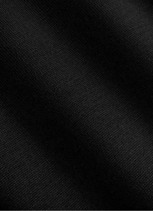 SUITSUPPLY Czysta wełna Kardigan polo z długimi rękawami merino czarny