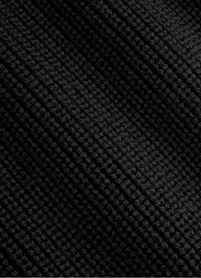 SUITSUPPLY Pure laine Col rond côtelé Merino noir