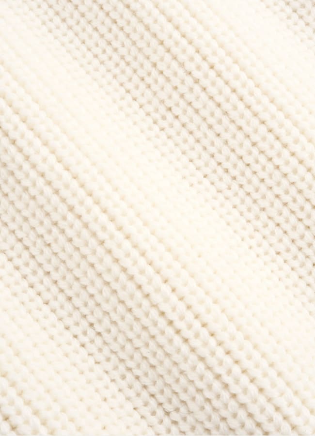 SUITSUPPLY Pure Wool Off-White Merino Ribbed Crewneck