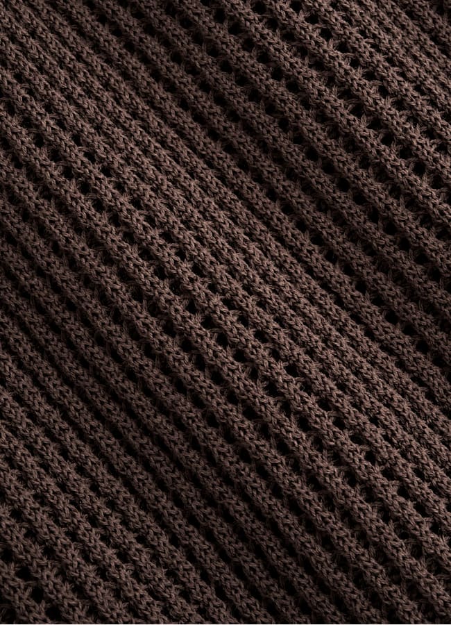 SUITSUPPLY Cotone e seta Maglietta polo marrone in crochet