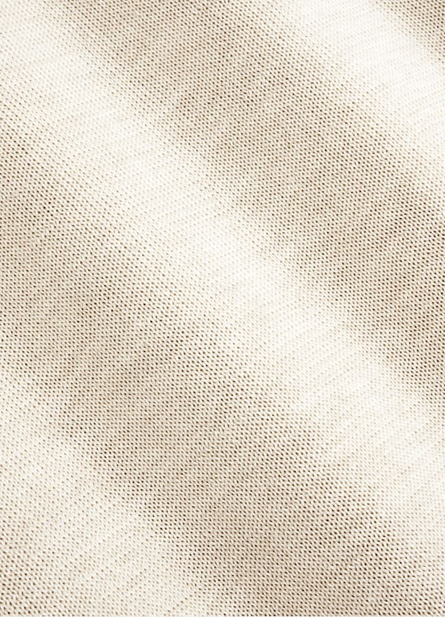 SUITSUPPLY Cotton Silk Sand Long Sleeve Polo Cardigan