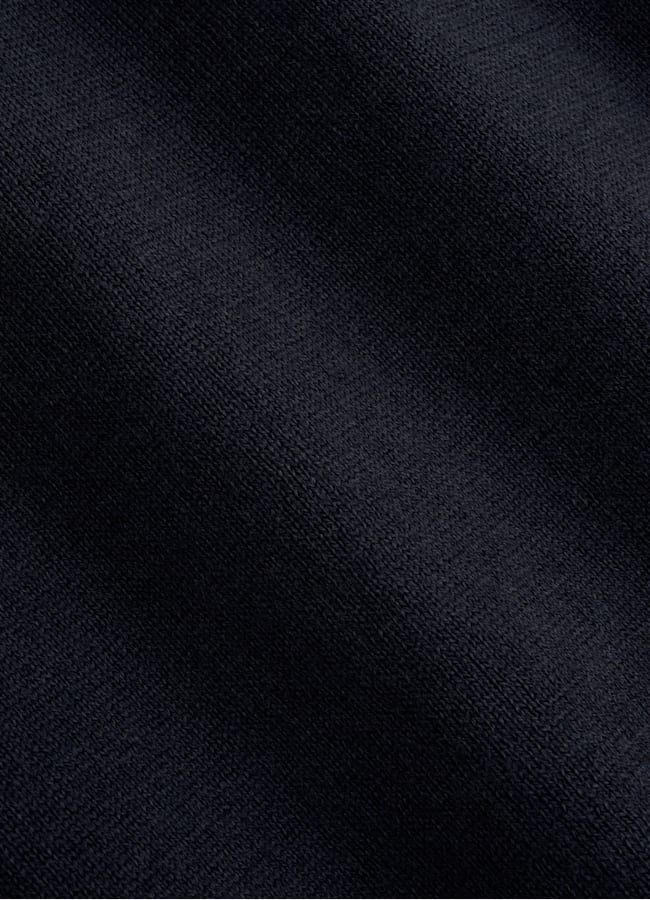 SUITSUPPLY soie laine cachemire Cardigan col V bleu marine