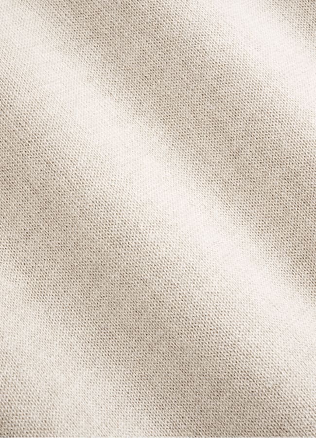 SUITSUPPLY Silk Wool Cashmere Sand V-Neck Cardigan