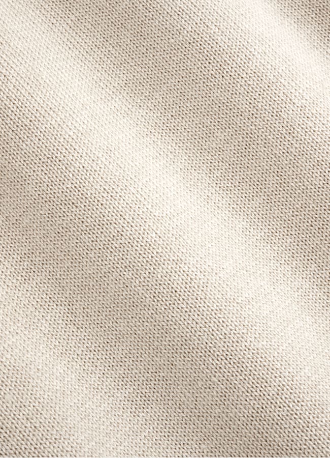 SUITSUPPLY Silk Wool Cashmere Sand Zip Cardigan