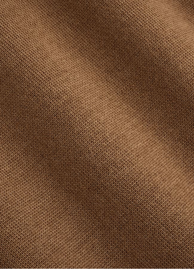 SUITSUPPLY Pure Wool Brown Long Sleeve Polo