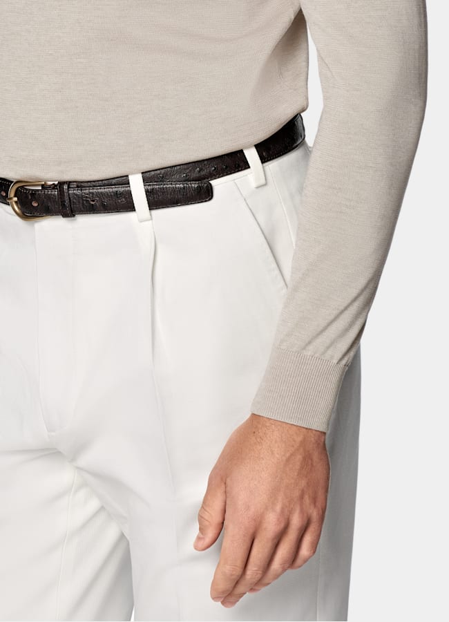 SUITSUPPLY Californian Cotton & Mulberry Silk Sand Crewneck
