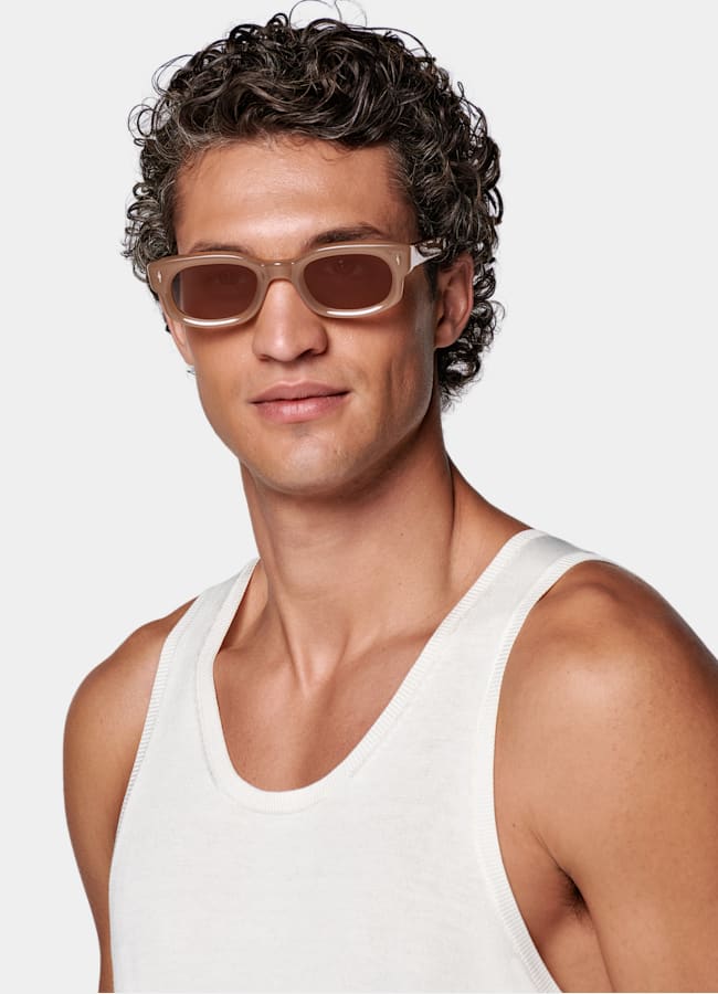 SUITSUPPLY Cotton Silk Off-White Knitted Tank Top