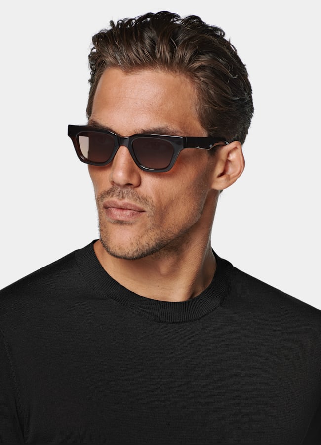 SUITSUPPLY Cotton Silk Black Crewneck