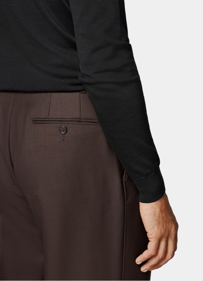 SUITSUPPLY Cotton Silk Black Crewneck